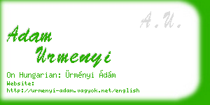 adam urmenyi business card